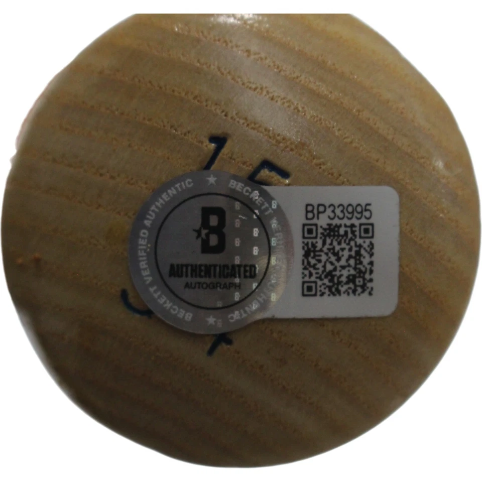 Bate de béisbol autografiado por Eric Young Colorado Rockies Cooperstown Beckett 53434 Foto 4 de 4