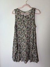American Eagle Outfitters Black Floral Fit & Flare Sleeveless Dress M
