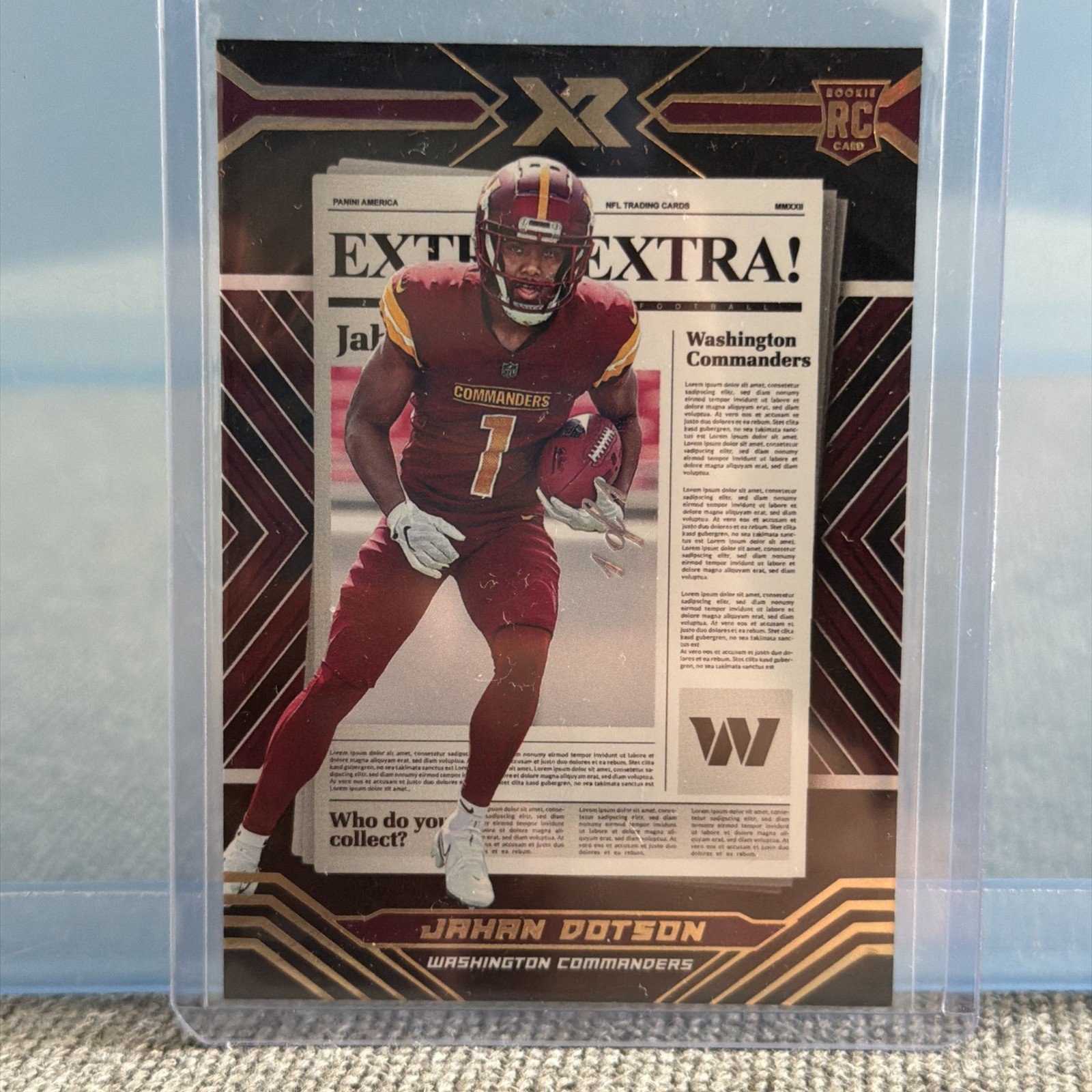 2022 Panini XR - Extra Extra Jahan Dotson Black 1/1 Sick Commanders