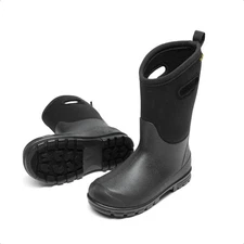 Kids Waterproof Rain Snow Boots Boys Girls Warm Lined Winter Outdoor Mud Boots