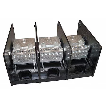 Mersen Mpdb69153 Power Distribution Block, Open, 3 Pole, 310 A Copper, 1,
