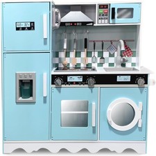 Lil' Jumbl Wooden Kids Kitchen Set, Icemaker, Microwave, Lights Sounds Fun
