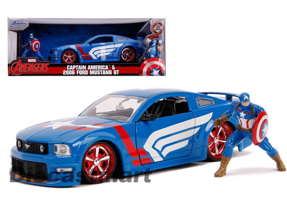 Jada 1:24 Hollywood Rides 2006 Ford Mustang GT & Captain America