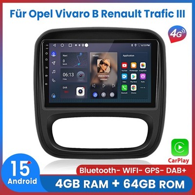 4+64GB Octa Core Autoradio Carplay GPS Navi SWC Für Renault Trafic III 2015-2019