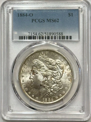 Morgan Silver Dollar 1884 O PCGS MS 62 Uncirculated 90% Silver $1 Coin