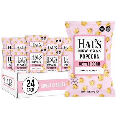 Hal s New York Kettle Corn Sweet & Salty Popcorn 24 Pack 1 oz Bags