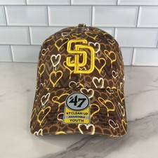 San Diego Padres Hat Cap Strap Back Youth MLB Baseball Hearts Mural 47 Brand