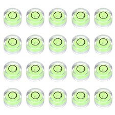 20pcs Circular Bubble Spirit Level 12x7mm Bubble Spirit Level, Green/Black