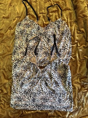 Set of 2 Aerie Smoothez Animal Print Cami Lounge Sweetheart Neck Ruched  XL