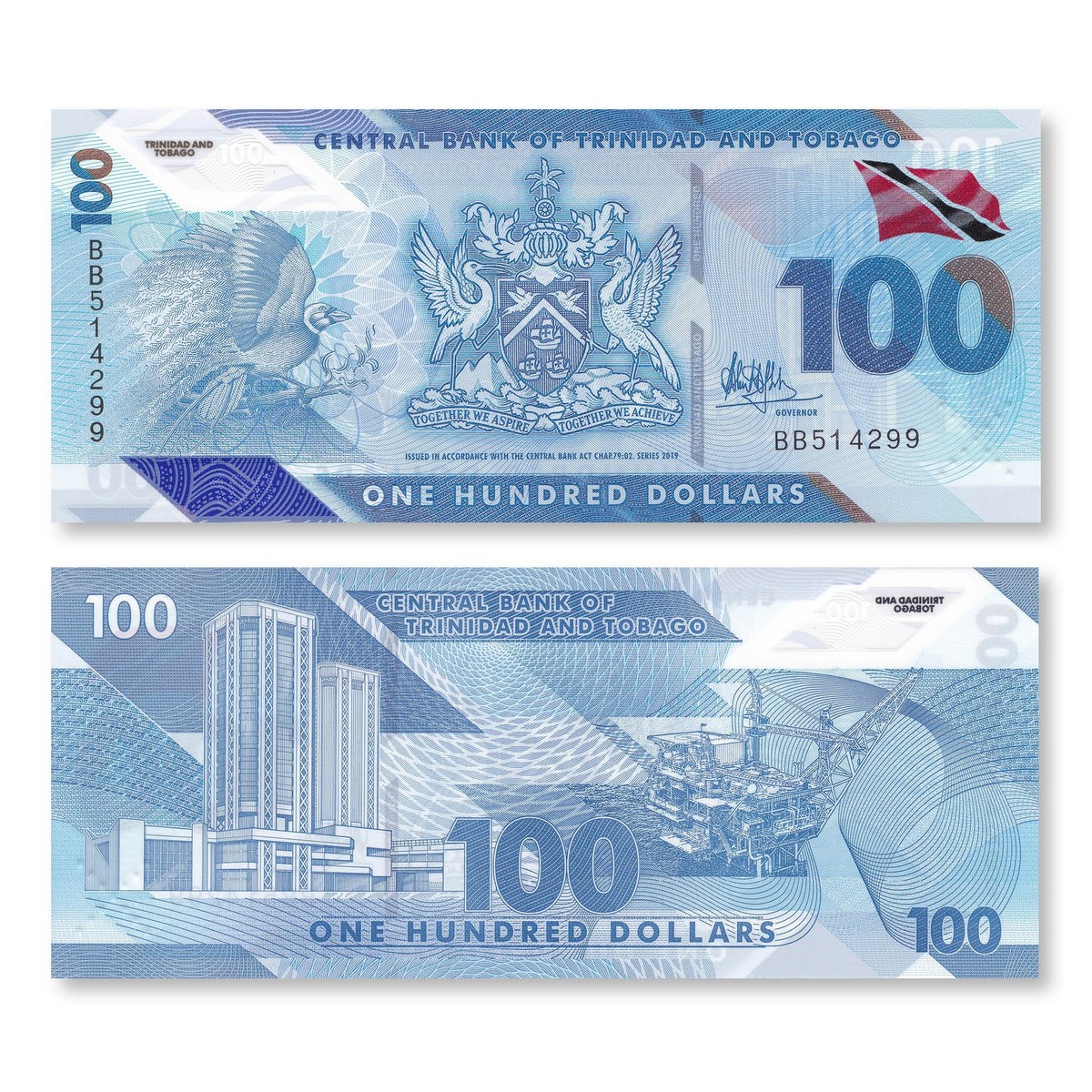 Trinidad & Tobago Full Set: 1–100 Dollars, 2019-2021, B236–B241