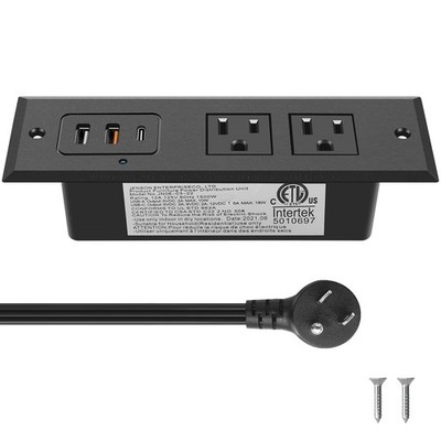 CCCEI Recessed Power Strip with 20W USB C Port, Fast Charging USB A Port Desk Ou