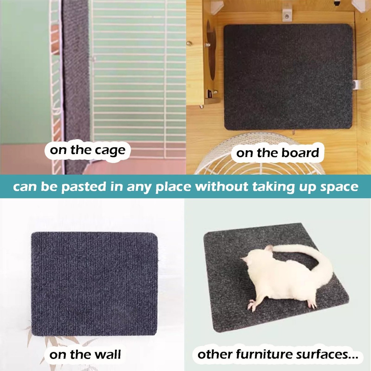 Jouet Griffoir Pour Sugar Glider - Enrichissement Cage, Économiseur D'Espace, Surface Abrasive, Nettoyage Facile, Gris Foncé - 7
