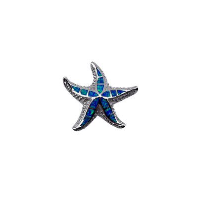 Ocean's Jewel Starfish Pendant 925 Silver Opal Inlay Ocean Charm Free Shipping