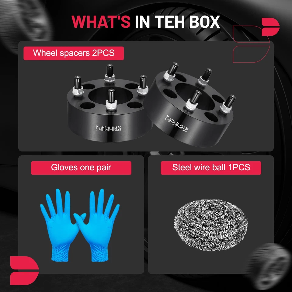 (2) 2 Inch 4x110 ATV Wheel Spacers 10x1.25 For 2008-2016 Suzuki King Quad 400 - Imagem 4 de 4