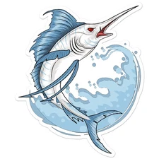 Marlin Swordfish Jump - Vinyl Decal Sticker - Car Window Laptop - ebn7974