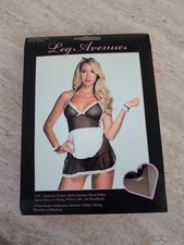 Seductive French Maid Lingerie Costume One Size 90-160 Lbs