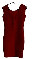 Red Sheath Dress Sleeveless Scoop Neck Short Party Cocktail