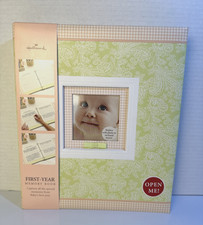 Hallmark Baby First-Year Memory Book Album Green Paisley Keepsake 18BA3800