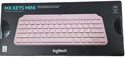 New Logitech MX Keys Mini Wireless Backlit Keyboard USB-C Rechargeable - Rose
