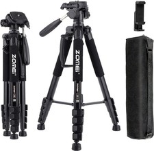 74"/188cm Lightweight Camera Tripod Holder for DSLR SLR Camera, Portable Tall...