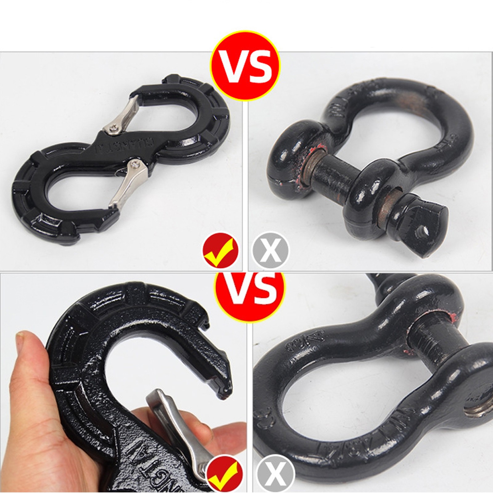 _S Hook 816Ton 18000lb35300lb OffRoad Vehicle Car Winch Trailer Shackle