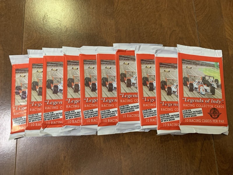 Lot of 10 Sealed 1992 Legends of Indy Racing Packs - GSS - Unopened Wax Lot