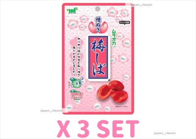 MURAOKA SEIKA PITTED UME SHIBA PICKLED PLUM SNACK CRISPY JAPAN 30g X 3 SET