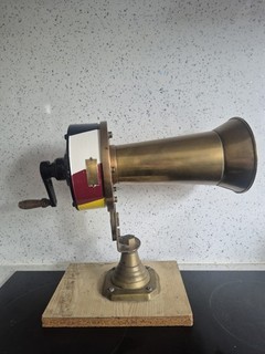 vintage brass hand cranked mechanical siren/alarm Klaxon