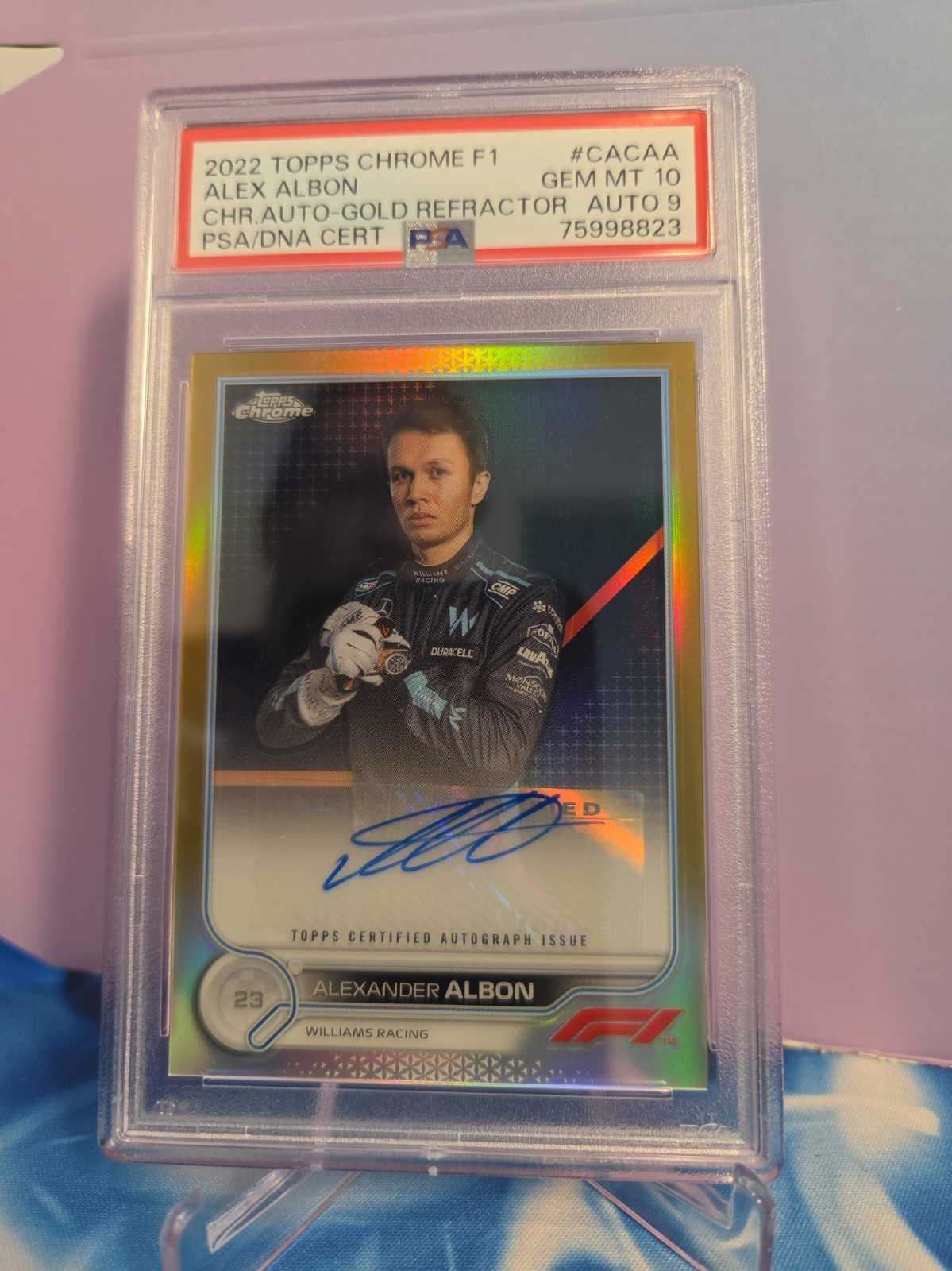 2022 Topps Chrome F1 - Alex Albon True Gold Refractor Auto (PSA 10/9) 49/50 🔥  view 5