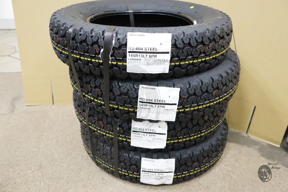BRIDGESTONE RD604 604V 145R13 6PR Tire Set 4 Kei truck mini track Carry Acty New - Image 1 of 4