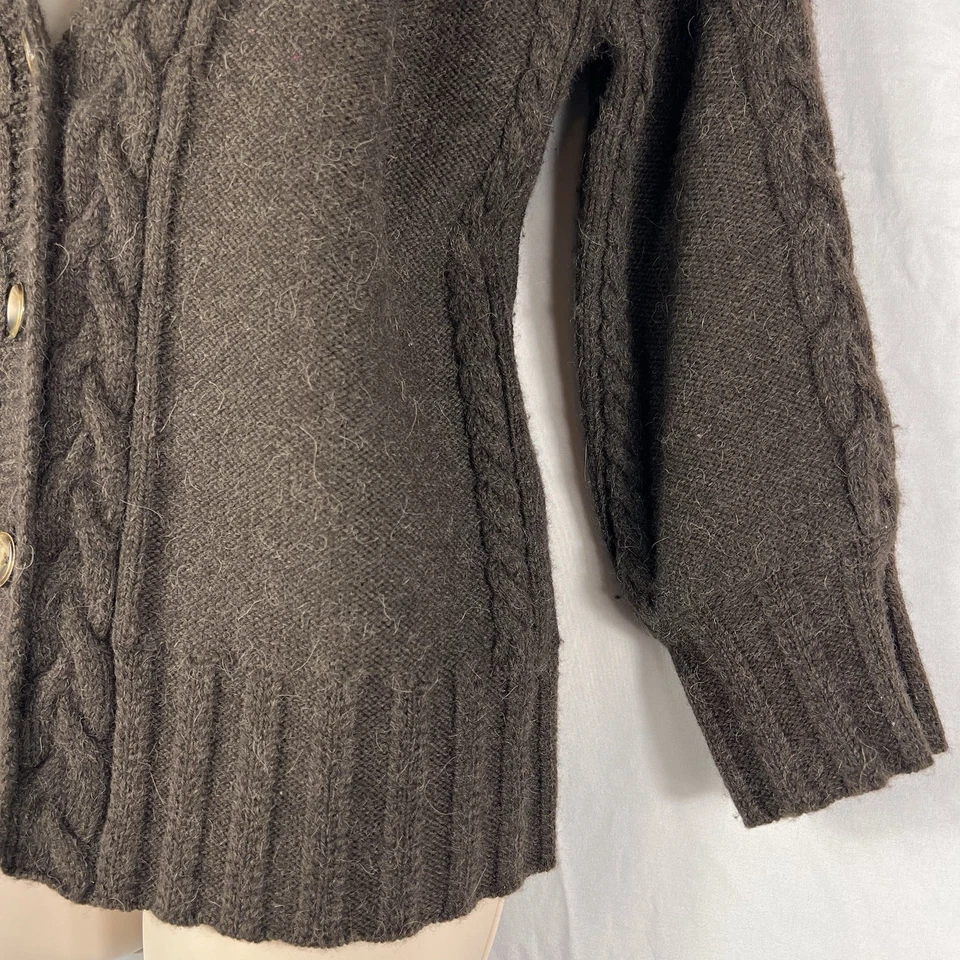 Cárdigan suéter Ann Taylor Loft para mujer grande mezcla de lana alpaca manga larga Foto 4 de 4