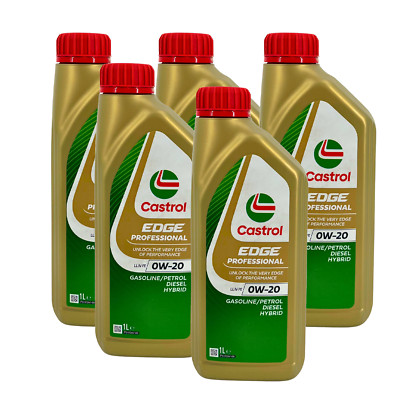 5x1 Liter Castrol Edge Professional 0W-20 LL IV C5 VW 508 00 509 00 Porsche C20