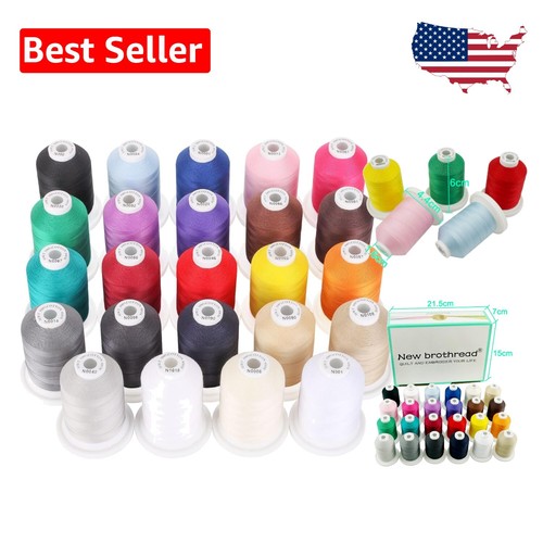 24-Color Multi-Purpose Cotton Thread Set - Snapping Spools, 600M Length, 50S/3 - 第 1/9 張圖片