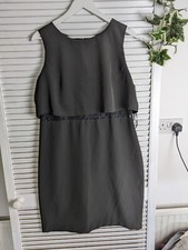 Lost Society Little Black Dress Lace Waist Open Back size 18