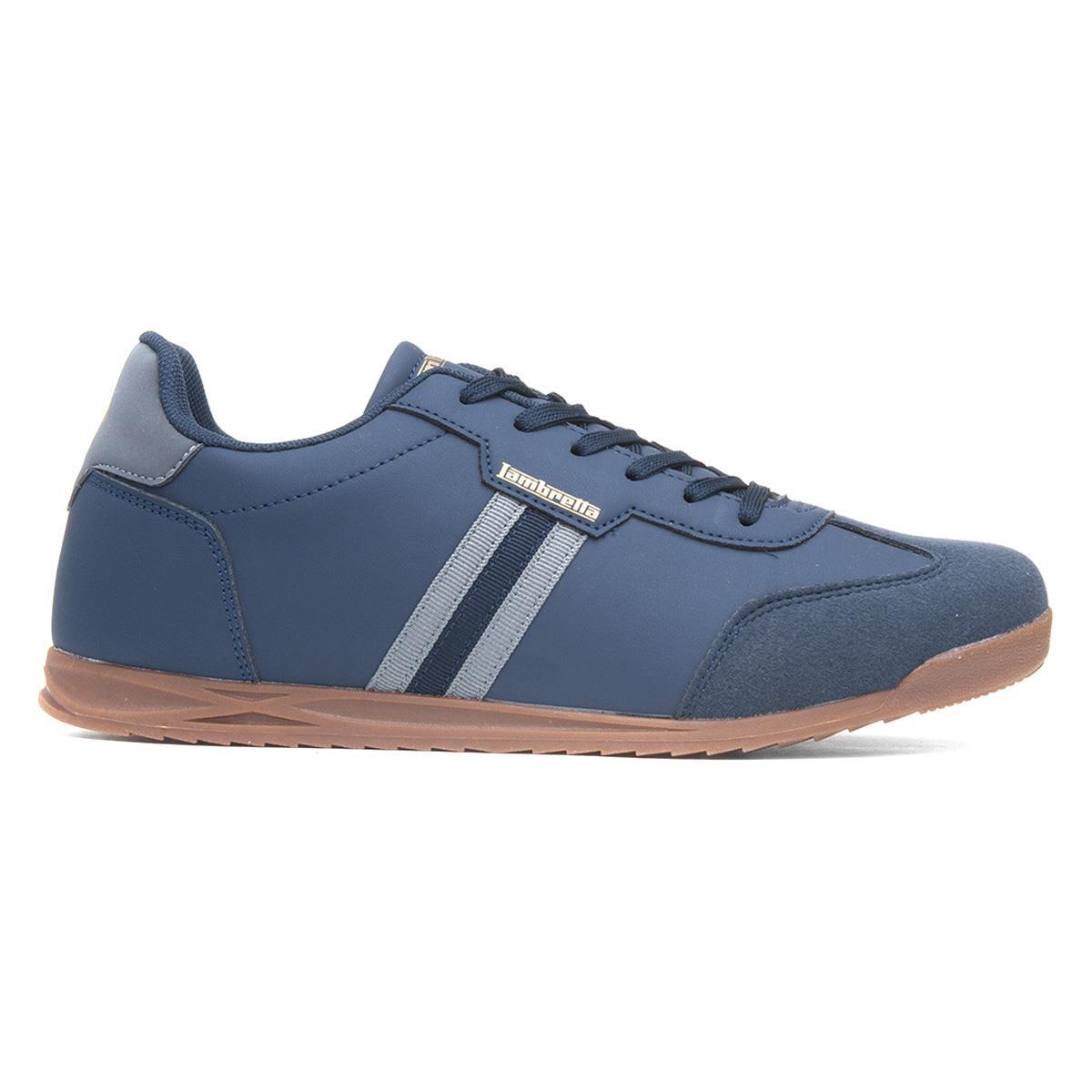 Lambretta Mens Trainers Blue Adults Lace Up Navy Shoes Casual Cushioned  Tackle
