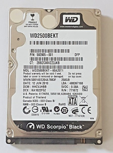 250 GB SATA Western Digital WD2500BEKT-60A25T1 7200rpm 16MB HDD 2.5" Festplatte