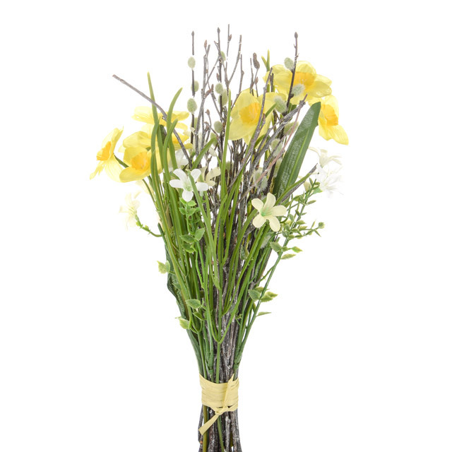 Artificial Silk Flowers Daffodil Spring Bundle 36cm