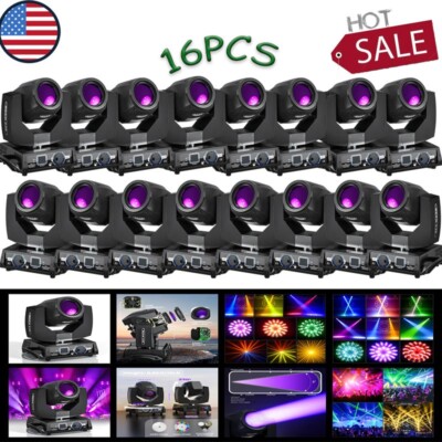 16X 7R 230W Zoom Moving Head Beam Sharpy Light 16+8 Prism Strobe DMX Stage Party