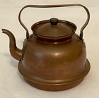 Antique Miniature Copper Metal Tea Pot/Kettle Made in Sweden 1950s Vintage