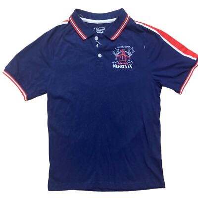 Original Penguin Boy's Sz 10 Short Sleeve Collared Polo Shirt Navy