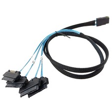 Mini SAS SFF-8087 to SFF-8482 4 Connector Split Cable SATA Power HDD RAID Wire