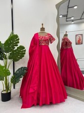 Latest Collection Natural Crepe Salwar Kameez With Red Dupatta For Wedding