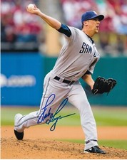 LUKE GREGERSON   SAN DIEGO PADRES   ACTION SIGNED 8x10