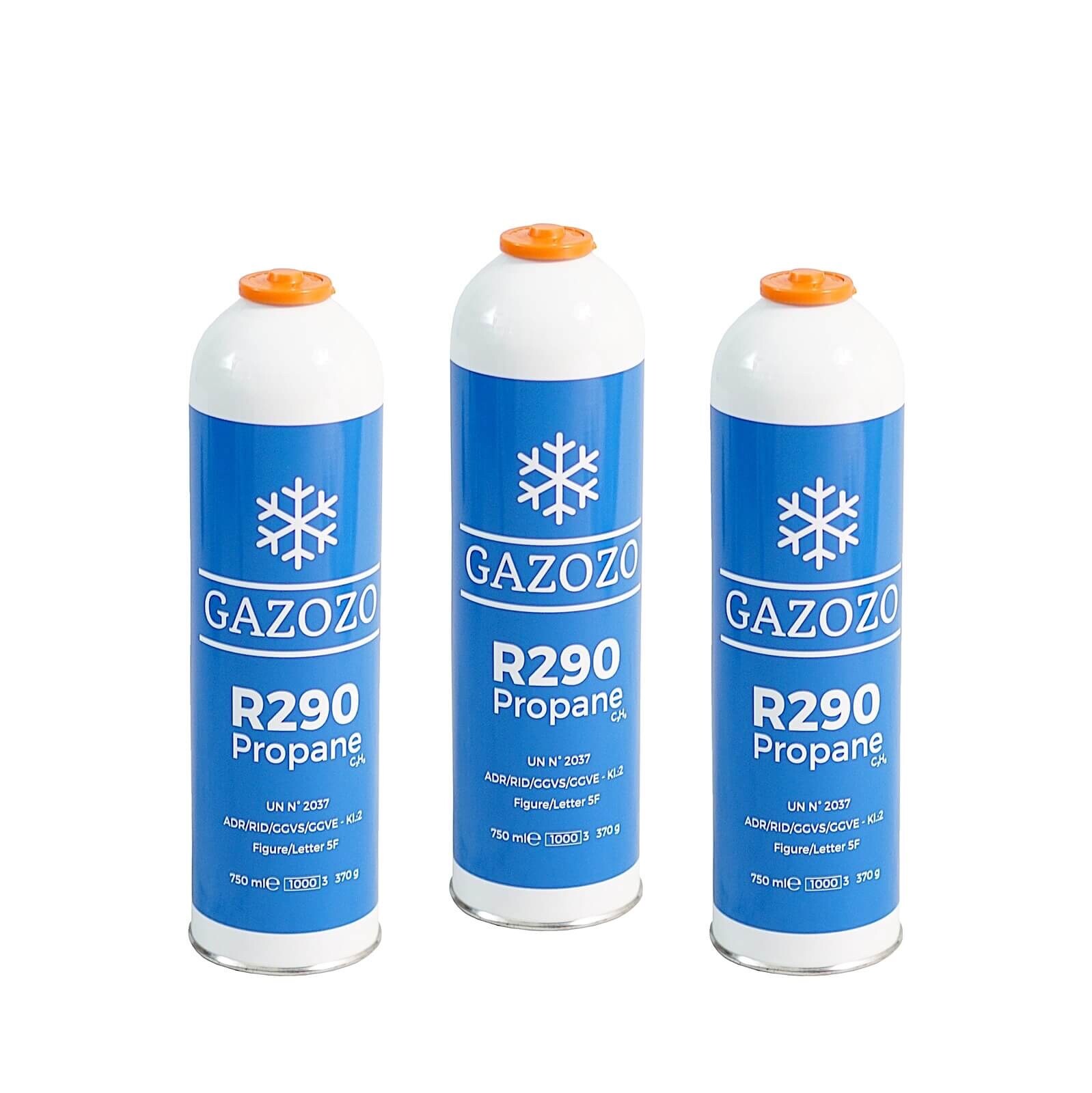 3x GAZOZO Kältemittel Propan R290 750ml / 370g für Kälte- und ...