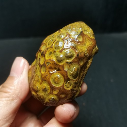 Rare 76.8G Natural China Inner Mongolia Gobi Agate Eyes Agate Collection R769 - Picture 9 of 14