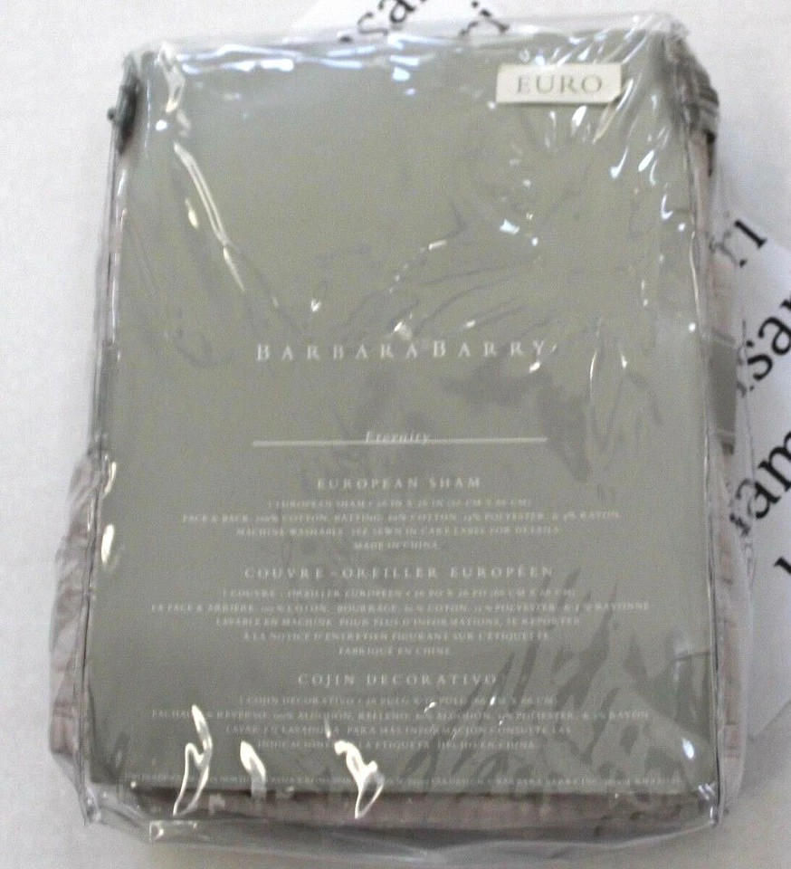 Barbara Barry Eternity gris ostra acolchado algodón euro farsa Foto 4 de 4