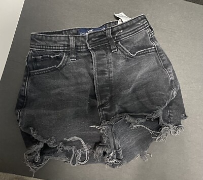 Hollister Jeans Curvy Ultra High Rise Black Denim Booty Shorts