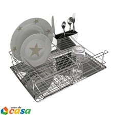 Scola piatti in acciaio doppio accessorio Porta reggi posate stoviglie da cucina