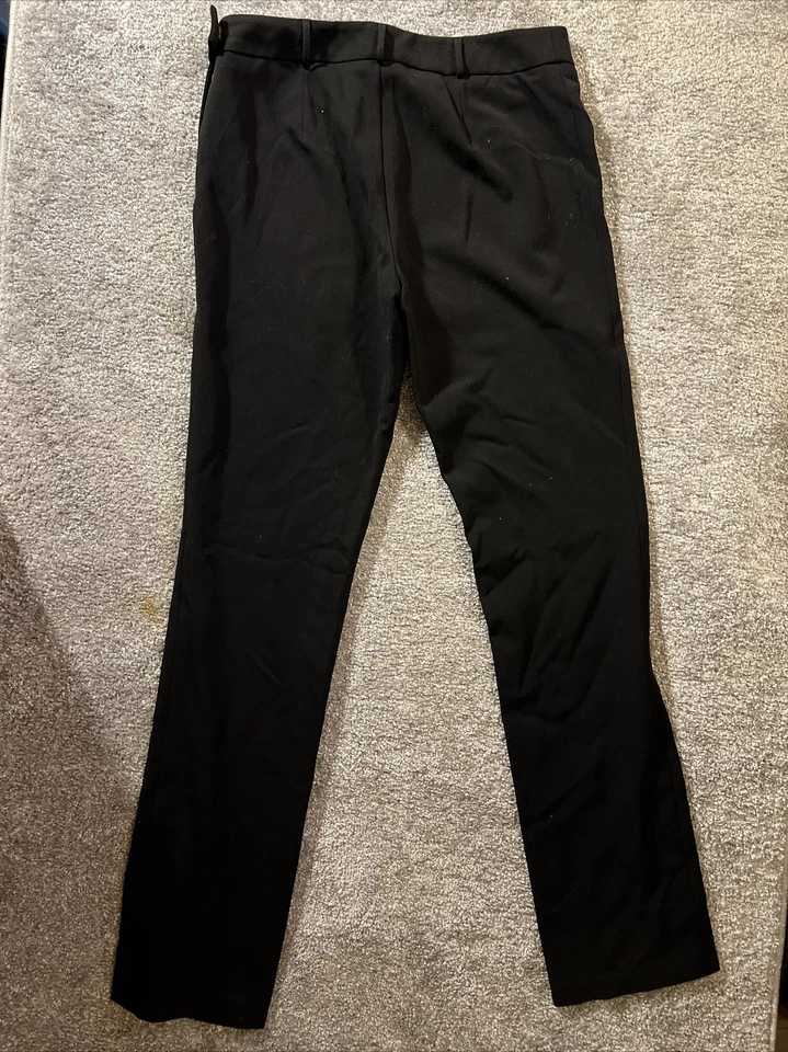Max Studio Women’s Slacks Black  Size 4  (31"x32")  Side  Zip Stretch Twill - Image 4 of 4