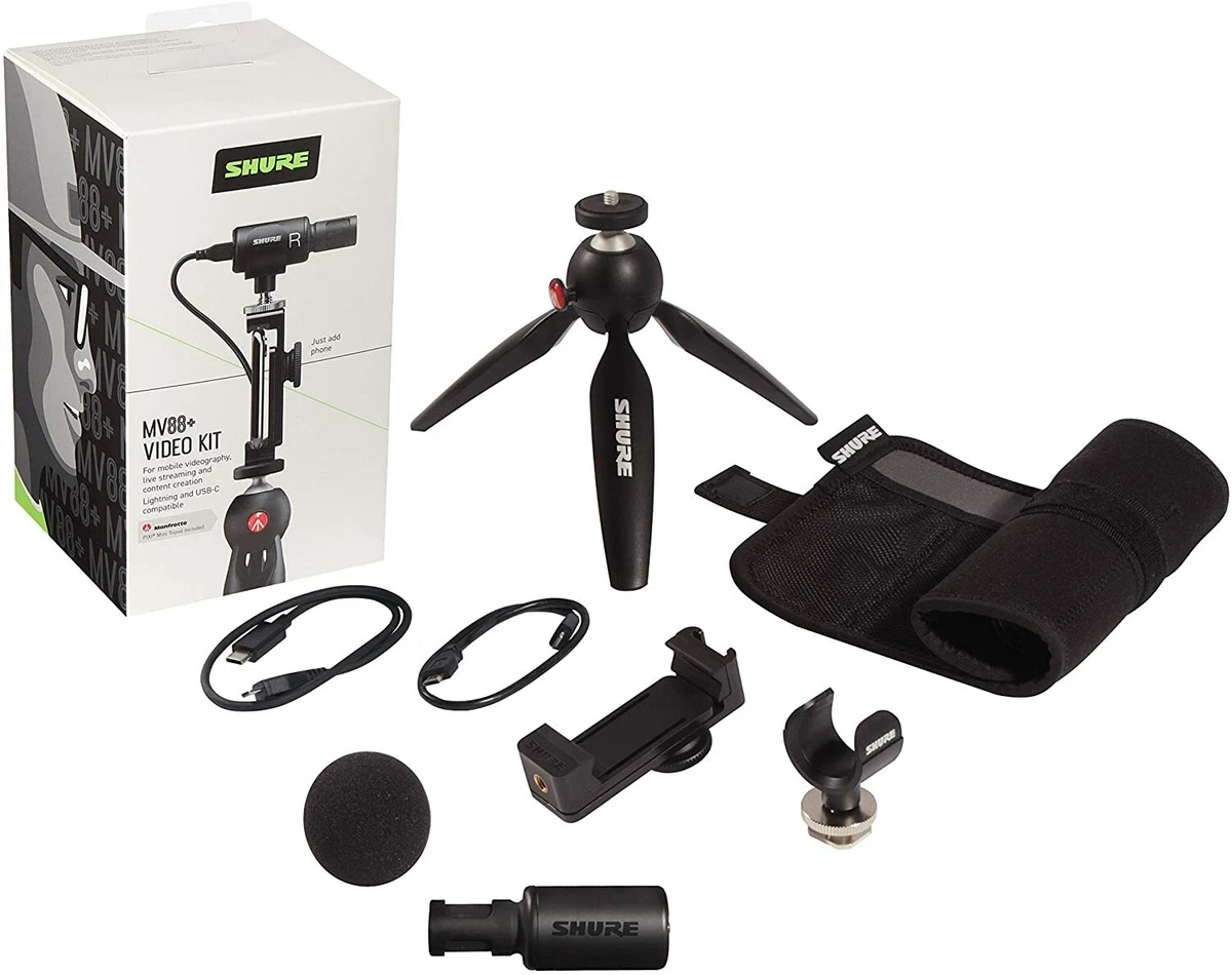 Shure MV88+ Video Kit w/ Digital Stereo Condenser Microphone for
